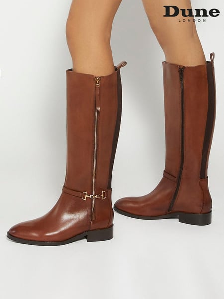 Dune London Brown Standard Fit Taylyn Knee High Boots (AU4093) | € 232