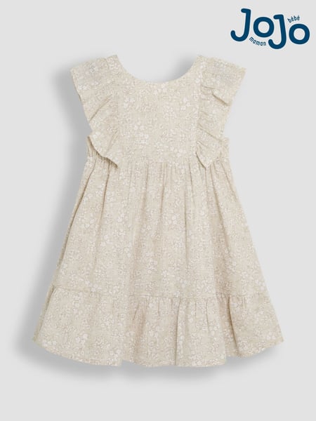 JoJo Maman Bébé Natural Garden Floral Smocked Woven 100% Cotton Dress (AU4185) | € 41 - € 51