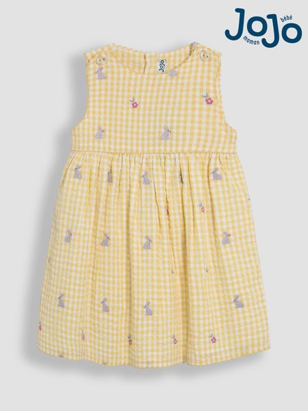 JoJo Maman Bébé Yellow Bunny Embroidered Summer Dress (AU4239) | € 41 - € 46