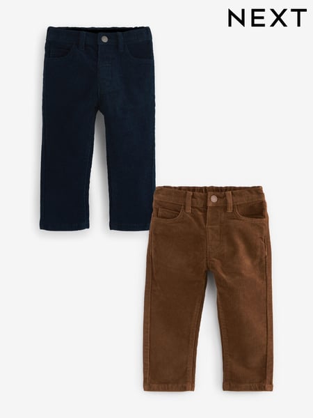 Navy/Tan Brown Corduroy Trousers 2 Pack (3mths-7yrs) (AU4311) | € 21 - € 25