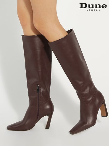 Dune London Red Sliding Chisel Toe Angle Knee High Boots (AU4333) | € 156
