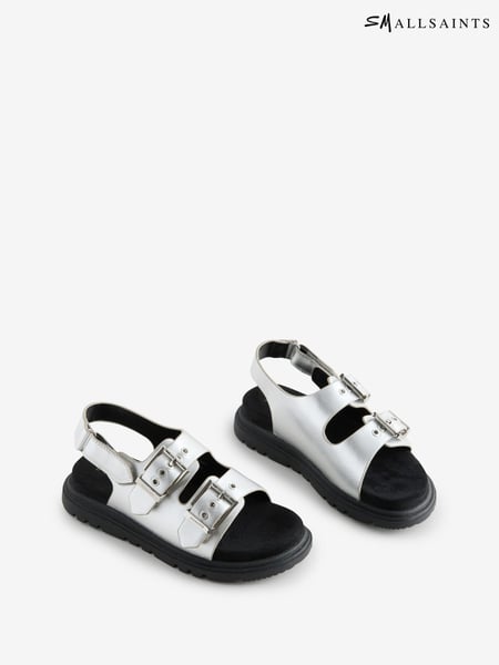 smALLSAINTS Silver Leather Ellie Buckle Sandals (AU4392) | € 75 - € 81