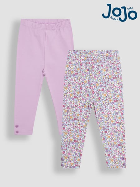 JoJo Maman Bébé Lilac Purple Ditsy Floral Leggings 2 Pack (AU4599) | € 34 - € 38