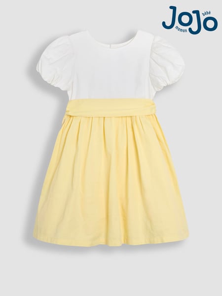 JoJo Maman Bébé Yellow Smocked Satin Party Dress (AU4641) | € 61 - € 70