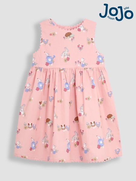 JoJo Maman Bébé Pink Bunny & Guinea Pig Printed Summer Dress (AU4644) | € 37 - € 41
