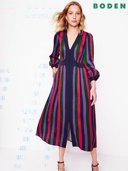 Boden Purple Colourblock V-Neck Midi Dress (AU4970) | € 117