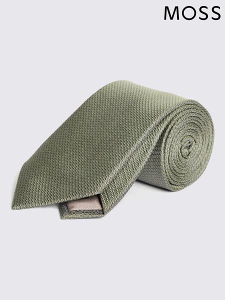 MOSS Green Silk Semi Plain Tie (AU5234) | € 47