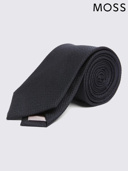 MOSS Black Silk Semi Plain Tie (AU5238) | € 47