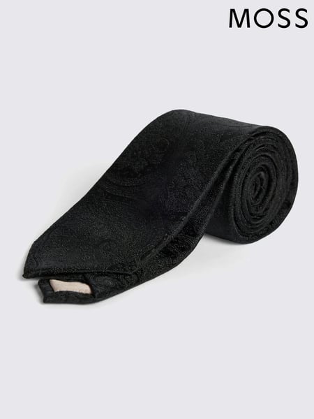MOSS Black Wedding Paisley Tie (AU5254) | € 55