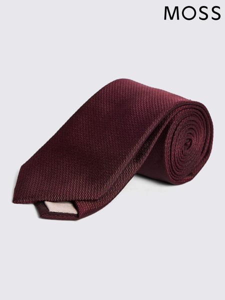 MOSS Red Silk Semi Plain Tie (AU5258) | € 47