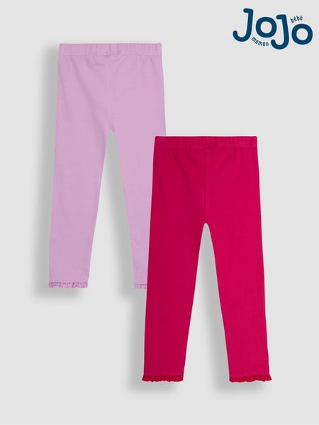 JoJo Maman Bébé Fuchsia Pink 2-Pack Rib Leggings (AU5333) | € 29 - € 34