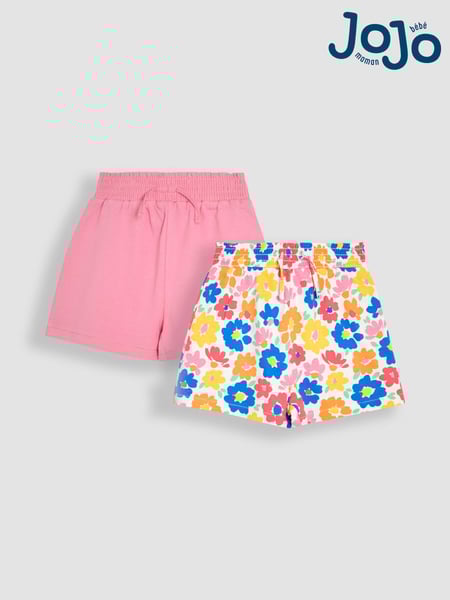 JoJo Maman Bébé Fucshia Pink Floral 2-Pack Pretty Shorts (AU5339) | € 26 - € 30