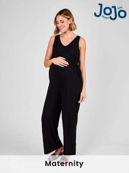 JoJo Maman Bébé Black Maternity Wide Leg Jersey Jumpsuit (AU5373) | € 63