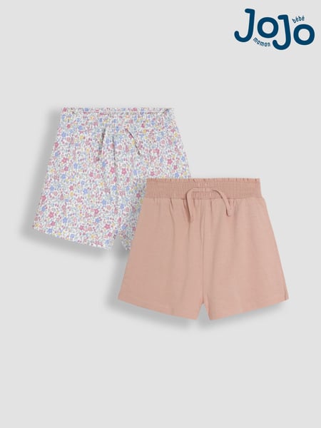 JoJo Maman Bébé Pink Ditsy Floral 2-Pack Pretty Shorts (AU5716) | € 26 - € 30
