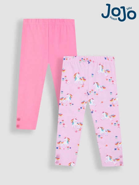 JoJo Maman Bébé Lilac Purple Unicorn Leggings 2 Pack (AU5748) | € 34 - € 38