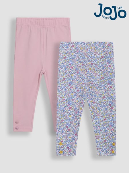 JoJo Maman Bébé Pink Cherry Ditsy Floral Leggings 2 Pack (AU5779) | € 34 - € 38