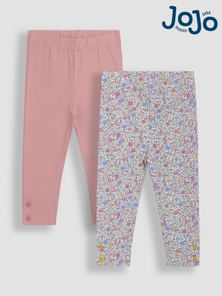 JoJo Maman Bébé Pink Ditsy Floral Leggings 2 Pack (AU5795) | € 34 - € 38