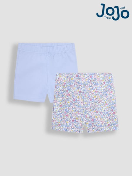 JoJo Maman Bébé Blue Ditsy Floral Print Shorts 2 Pack (AU5807) | € 22 - € 27
