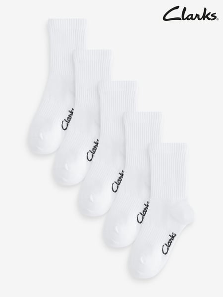 Clarks White Sporty School Socks 5 Pack (AU5885) | € 16 - € 17