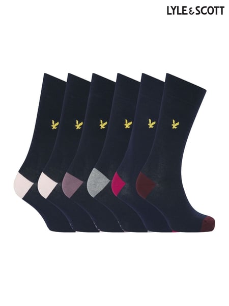 Lyle & Scott Blue Graham Cotton Socks 5 Pack (AU6065) | € 36