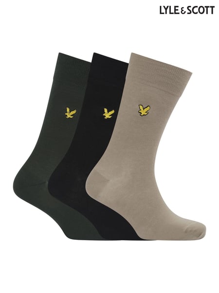 Lyle & Scott Black 3 Pack Angus Cotton Socks (AU6079) | € 23