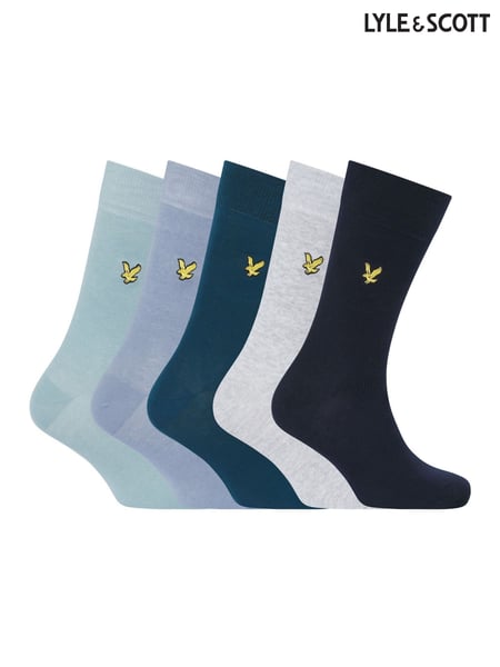Lyle & Scott Blue Liam Cotton Socks 5 Pack (AU6086) | € 36