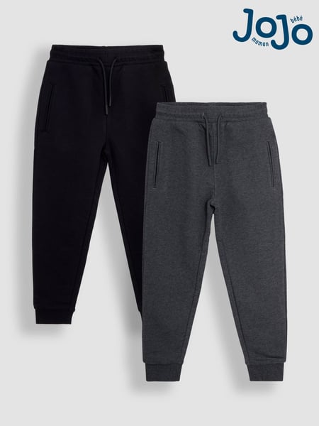 JoJo Maman Bébé Charcoal Marl & Black 2-Pack Joggers (AU6329) | € 38 - € 40