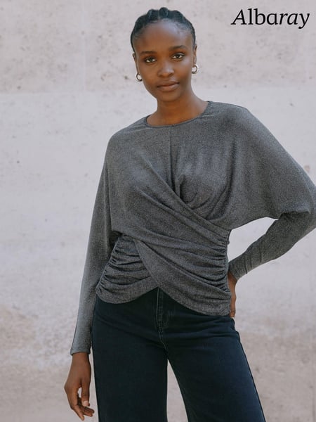 Albaray Silver Glitter Drape Top (AU6398) | € 54