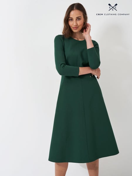 Crew Clothing Green Eva 3/4 Length Sleeved Ponte Dress (AU6418) | € 54