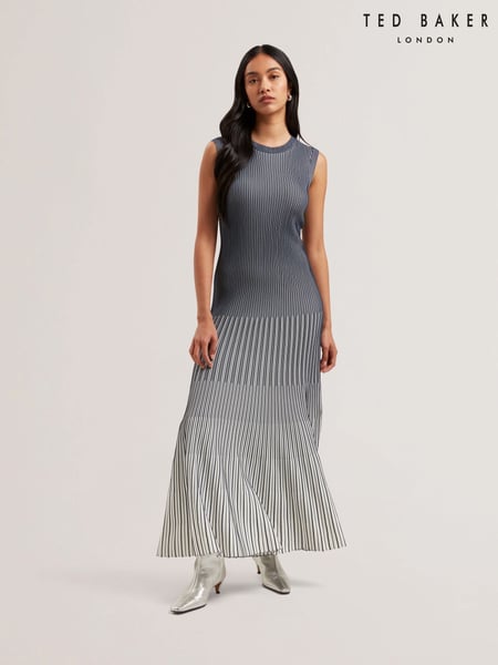 Ted Baker Blue Dilylaa Textured Stripe Knitted Dress (AU6465) | € 357