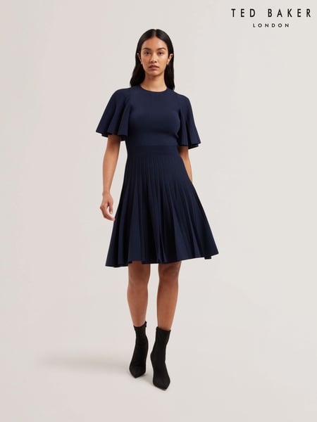 Ted Baker Blue Celinha Angel Sleeve Knitted Maxi Dress (AU6476) | € 310