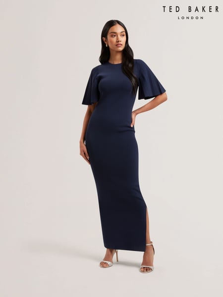 Ted Baker Blue Alenha Knitted Angel Sleeve Mini Dress (AU6478) | € 248