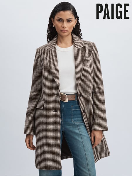 Paige Single Breasted Houndstooth Check Coat (AU6779) | € 850