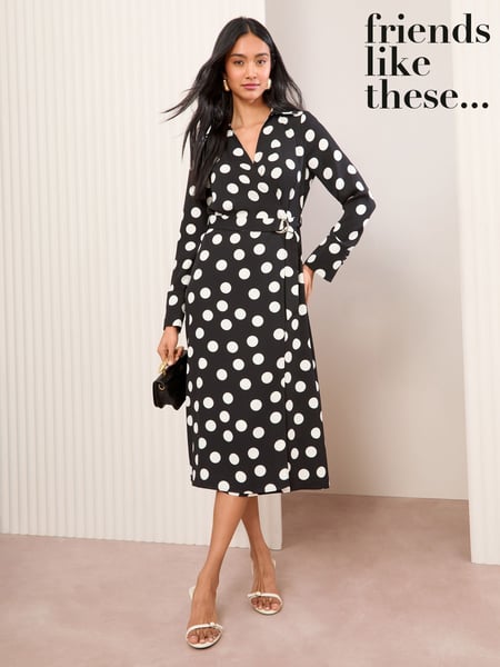 Friends Like These Monochrome Long Sleeve Belted Wrap Tailored Dress (AU6929) | € 81