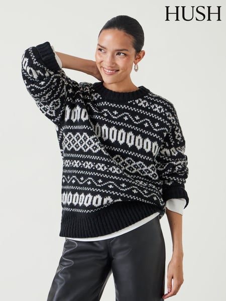 Hush Black Georgie Fairisle Jumper (AU7039) | € 93
