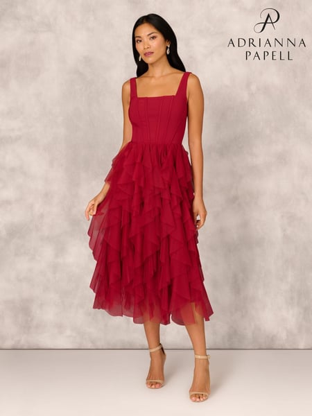 Adrianna by Adrianna Papell Mesh Cocktail Midi Dress (AU7286) | € 310