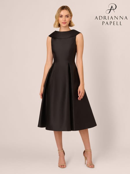 Adrianna Papell Roll Neck Mikado Black Dress (AU7288) | € 279