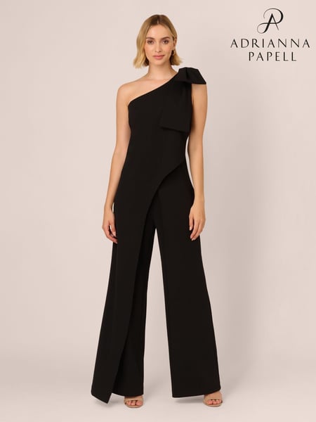 Adrianna Papell Black One Shoulder Bow Jumpsuit (AU7290) | € 310