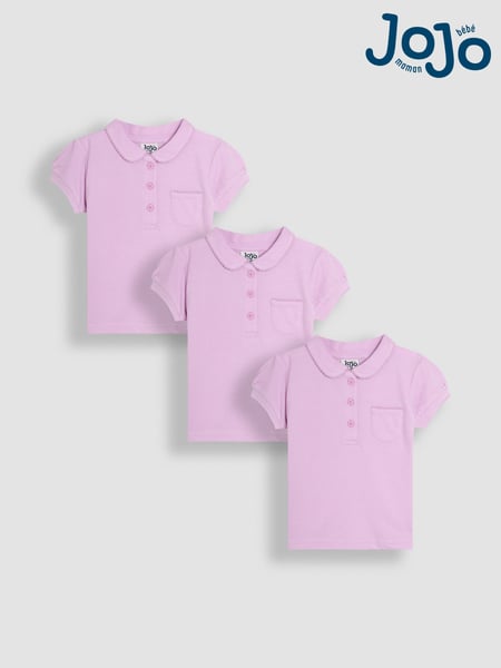 JoJo Maman Bébé Pink 3-Pack Polo Shirts (AU8010) | € 43 - € 48