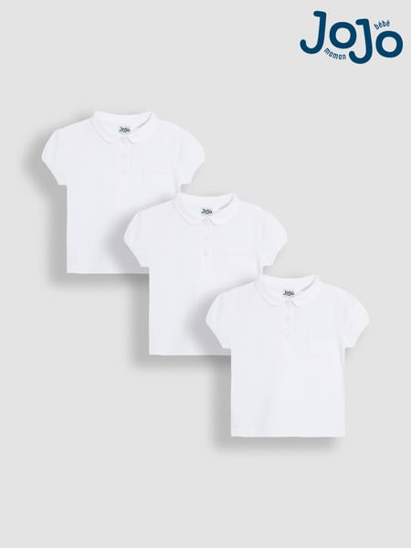 JoJo Maman Bébé White 3-Pack Polo Shirts (AU8017) | € 43 - € 48