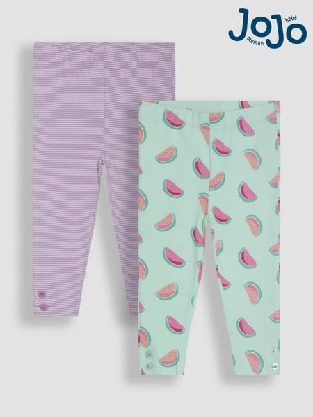 JoJo Maman Bébé Mint Green Watermelon Leggings 2 Pack (AU8023) | € 34 - € 38