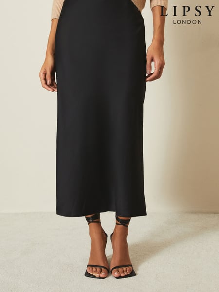 Lipsy Black Midi Satin Skirt (AU8062) | € 55