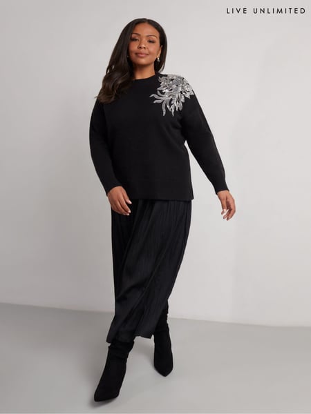 Live Unlimited Black Curve Embellished Jumper (AU8928) | € 69