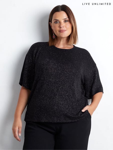 Live Unlimited Black Curve Sparkle Jersey T-Shirt (AU8934) | € 38