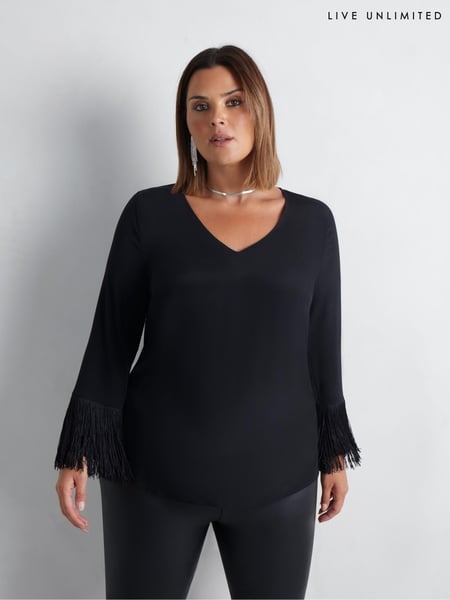 Live Unlimited Black Fringe Top (AU8972) | € 69