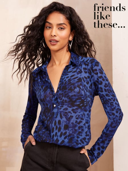 Friends Like These Blue Animal Long Sleeve Jersey Shirt (AU9057) | € 25