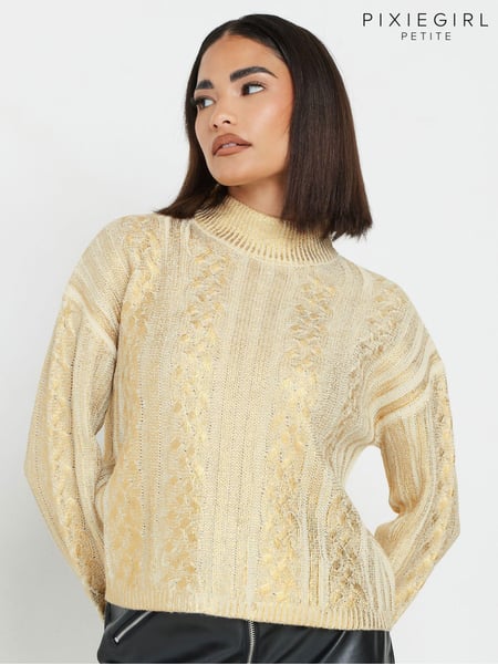 PixieGirl Petite Gold Metallic Cable Jumper (AU9186) | € 53
