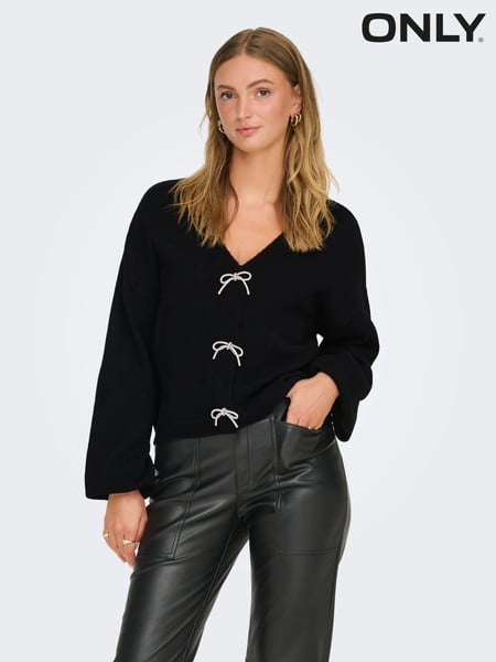 ONLY Black Long Sleeve Bow Embellished Cardigan (AU9213) | € 31