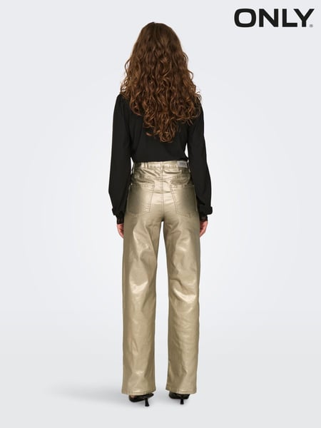 ONLY Metallic High Waisted Wide Leg Metallic Jeans (AU9221) | € 33