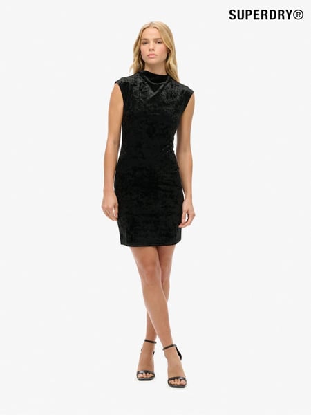 Superdry Black Velvet Bodycon Dress (AU9840) | € 68